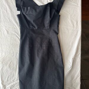 Black Halo Dark Denim Midi Dress